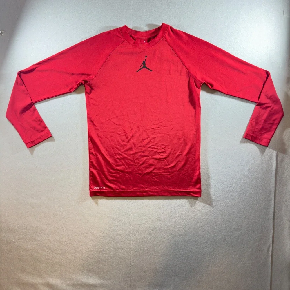 305 | Jordan Dri-FIT Kids Large Red Jumpman Long Sleeve Athletic Shirt